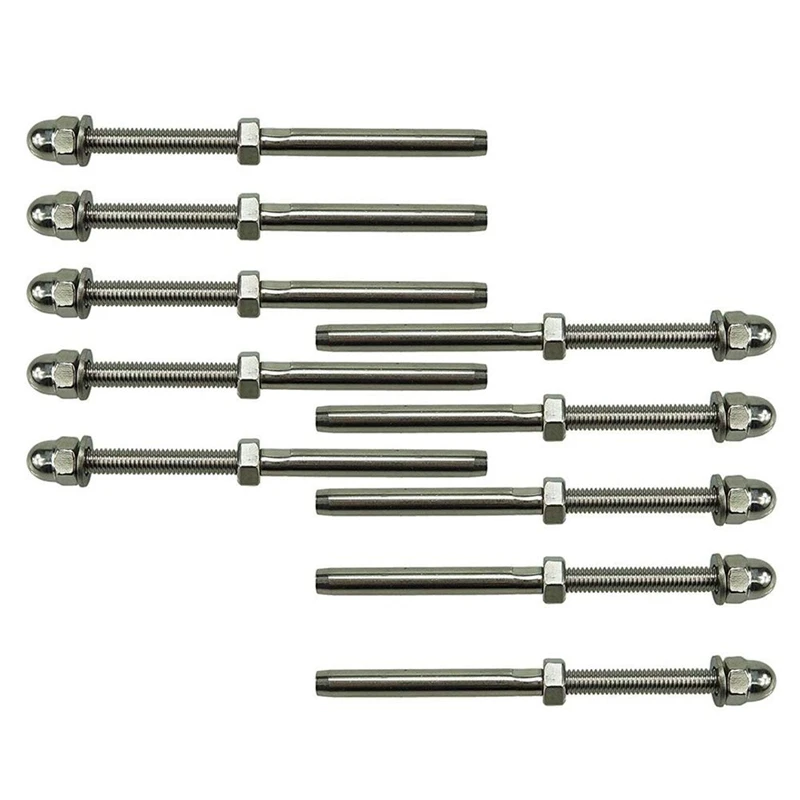 

Threaded Terminal Stud End,Stainless Steel Stair Railing,For 1/8 Inch Cable Deck Railing Hand Swage T316 Marine Grade 60 Pack