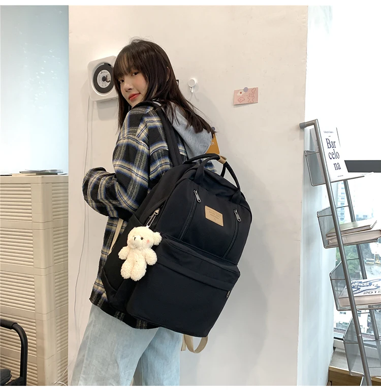 NEW Backpack Double Zipper Women Waterproof Korean Style cheap Schoolbag Female College Student Laptop backpack Women's backpack