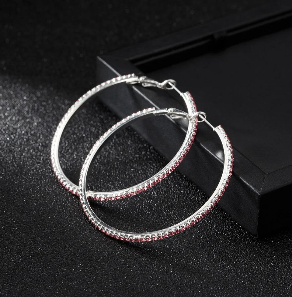 YEJEWE, женские серьги-кольца, классические, новинка, модные, стразы, маленькие и большие, 6 цветов, стразы, для девушек, милый подарок, E030
