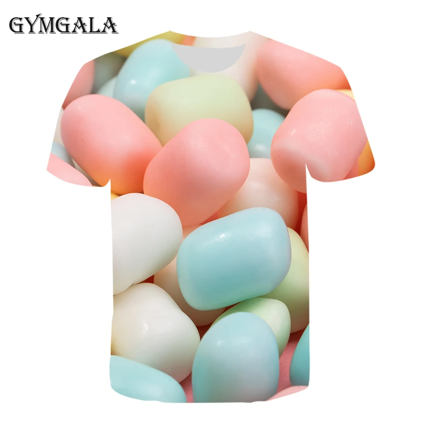 

Street fashion style 2020 hottest 3D color candy print short sleeve boys and girls can wear summer casual T-shirt hot style