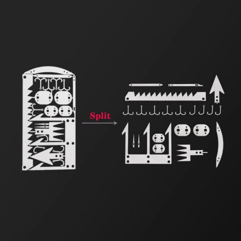 Рыболовная Снасть 22 в 1, рыболовная снасть, кредитная карта, многофункциональный инструмент, инструменты для выживания на открытом воздухе, для кемпинга, для охоты, для аварийного выживания, наборы для повседневного использования