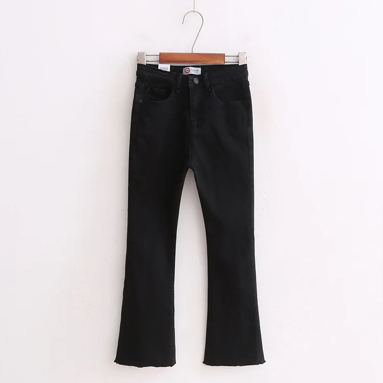 Осень, стиль, корейский стиль, модные стройнящие брюки Weila, необработанные джинсы длиной до щиколотки, Женские Двухцветные штаны