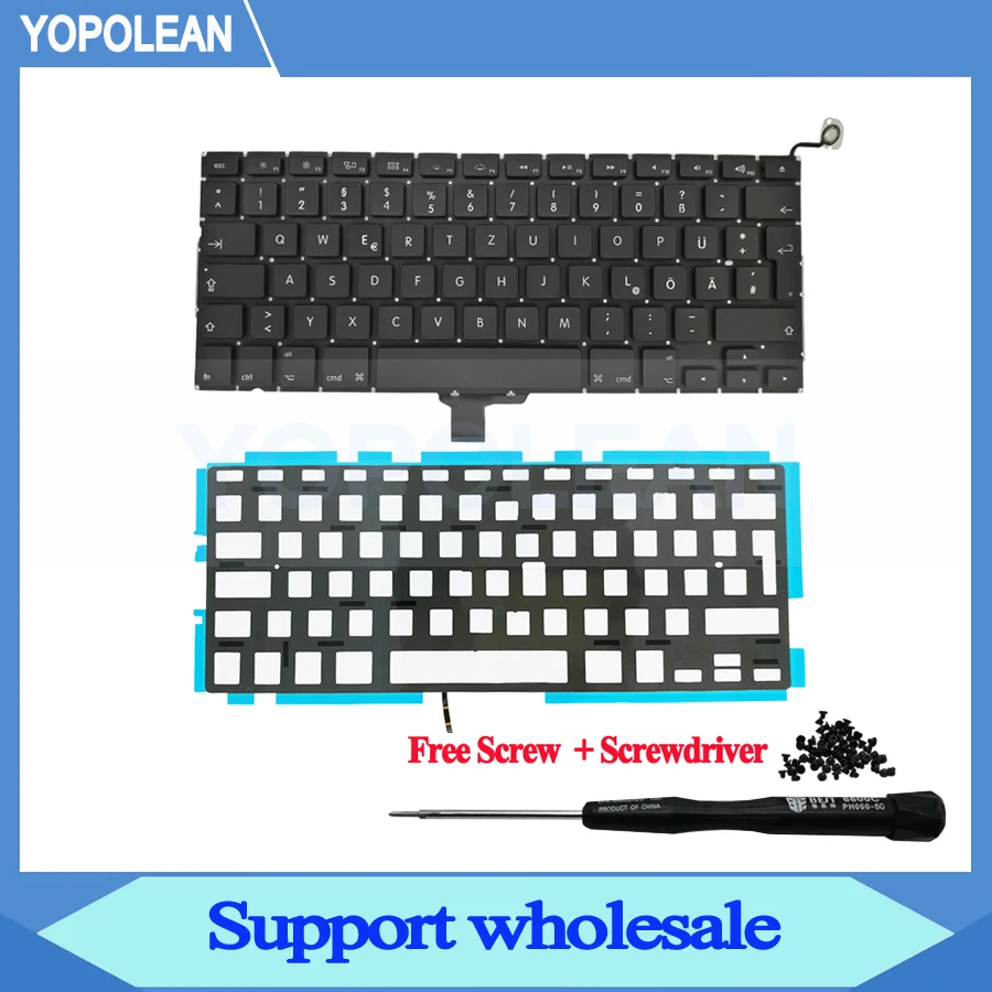 Новая немецкая клавиатура QWERTZ с подсветкой для Macbook Pro Unibody 13 дюймов A1278 2009 2010 2011 2012
