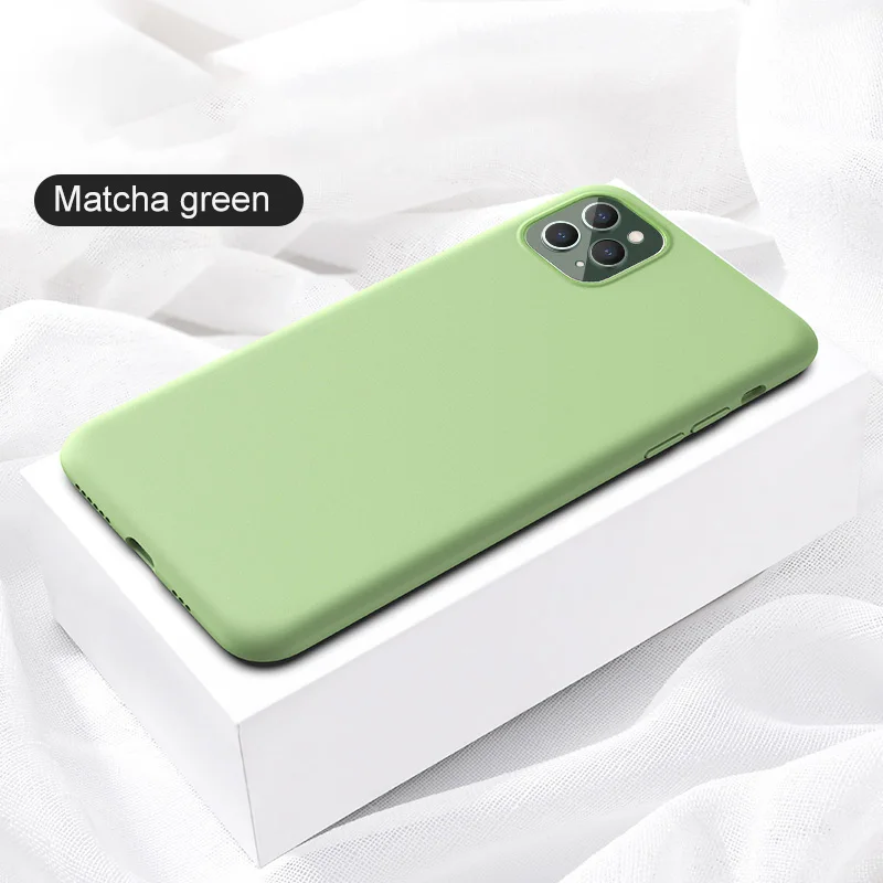 Green Тонкий жидкий силиконовый чехол для телефона для iPhone 11 Pro XS Max X XR карамельный цвет мягкий чехол для iPhone 11 7 8 6 6s Plus чехол - Цвет: Green