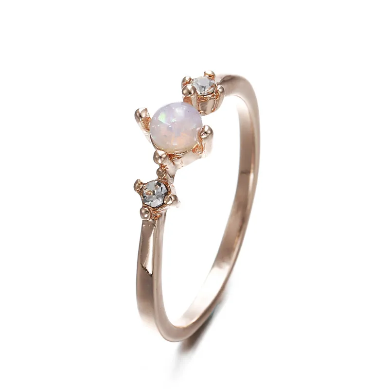 rose gold Япония и Южная корейский горный хрусталь кольца для женщин серебряные золотые кольца свежие свадебные женские очаровательные кольца на кончик пальца ювелирные изделия из кристаллов - Цвет основного камня: rose gold