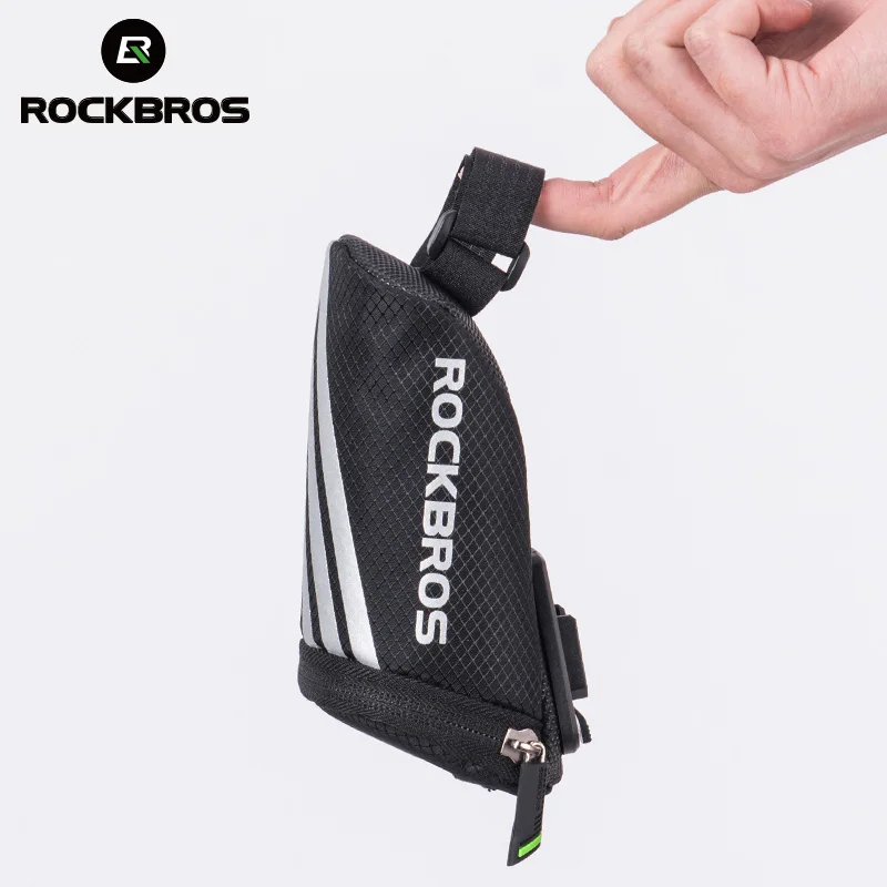 Excellent ROCKBROS Bike Mini Tail Bag Cycling Portable Nylon Rear Pocket MTB Bicycle Small Reflective Seat Saddle Package Bike Accessories 0