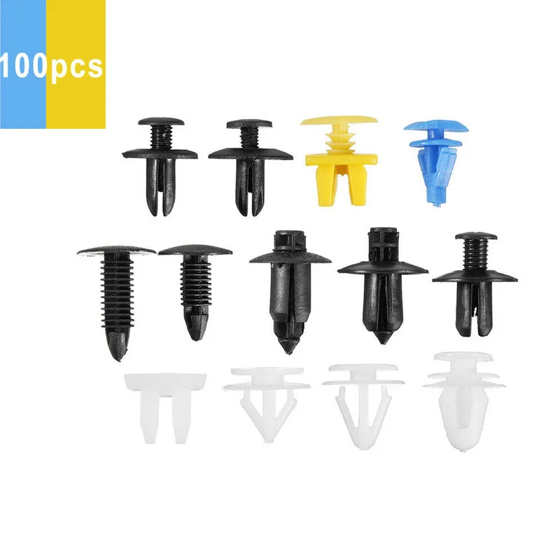 

100pcs Nylon Car Tuning Various Nylon Rivet Fasteners Clips Push Pin Bumper Fender Panel Portable Universal Gadget Car Products