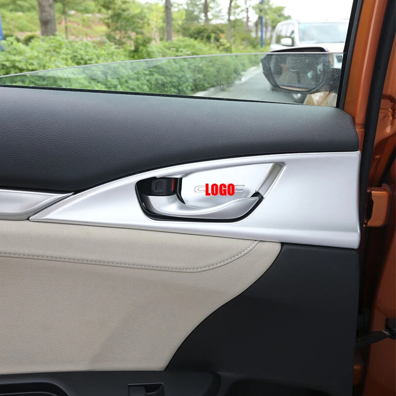 ABS матовая/углеродное волокно для Honda Civic 10th Автомобильная внутренняя дверная чаша защитная рамка накладка наклейка автомобильные аксессуары 4S