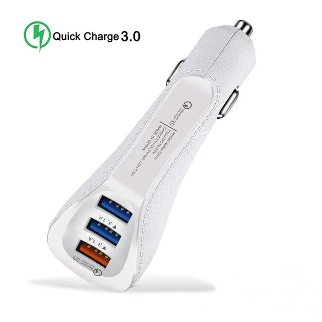 White 3USB 3 порта USB зарядное устройство 3.1A автомобильное зарядное устройство для мобильного телефона быстрое зарядное устройство адаптер для iphone huawei samsung Quick charger 3,0 - Тип штекера: White 3USB