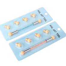 Маникюр двуглавый смешивание губок ручка градиентная ручка с-Сменная Губка голова 4 шт Маникюрный спонж ручка поперечная граница Supp