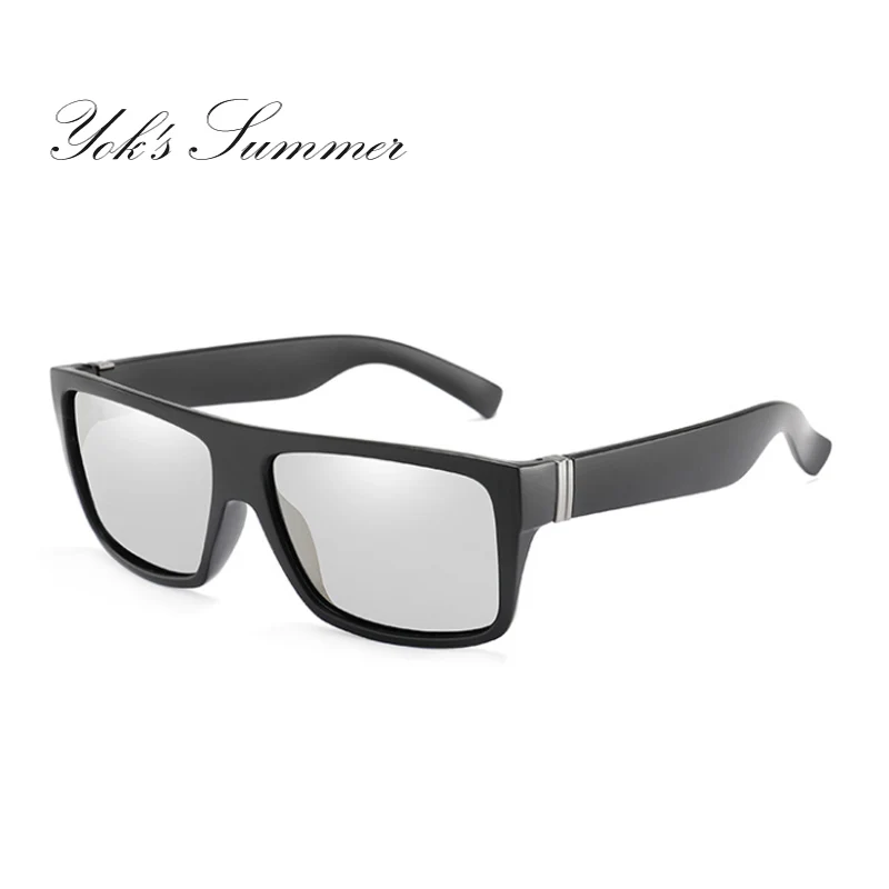 C1 Black Frame YOK'S, мужские фотохромные поляризованные солнцезащитные очки, квадратные, хамелеон, Dis, цветные, для вождения, очки для улицы, меняющие цвет, очки H1315 - Цвет линз: C1 Black Frame