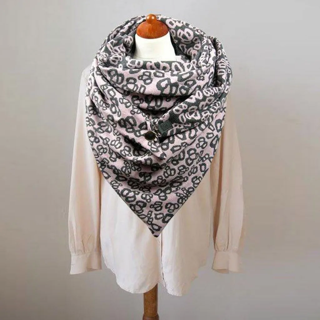 

Ladies Winter Scarf Cotton Malaysia Warm Button Headscarf Scarf Print Button Soft Wrap Casual Warm Scarf Shawl аѬ женские 40*