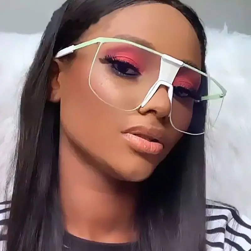 Lenti trasparenti occhiali da sole a vista bianchi occhiali da sole Vintage  da donna in metallo con montatura grande occhiali da sole quadrati tonalità  nere occhiali di marca UV|Women's Sunglasses| - AliExpress