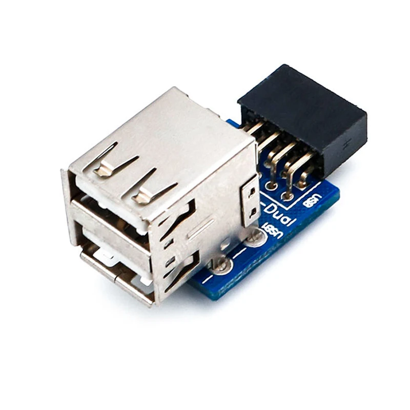 Usb Hub 9pin Pc Host Internal Motherboard Usb 2.0 Hub 9pin To 2 Port Usb A Female Splitter Converter Board Extender Card New. 