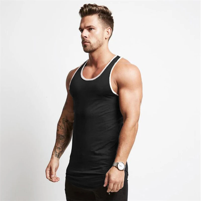 Blank Men's gym clothing Bodybuilding tank top Man summer fashion sleeveless shirt cotton fitness sportswear slim muscle vests