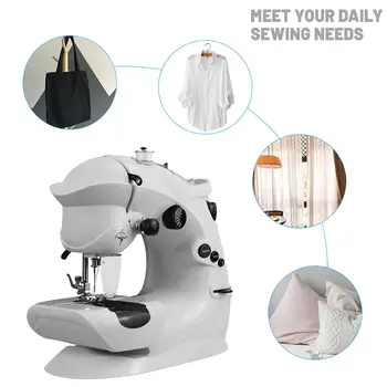 

Electric Sewing Machine Mini 7 Stitches Sewing Machine Portable Household Multifunction LED Pedal Straight Line Speed Crafting