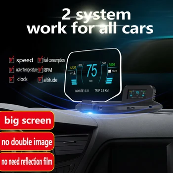 

HD Dashboard HUD Head-up Display RPM Voltage Obd2 Gps Projector Non-slip Mat