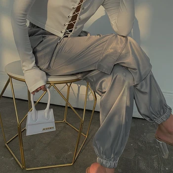 

2019 new fashion women's clothing Overalls women's autumn loose high waist slimming casual pants