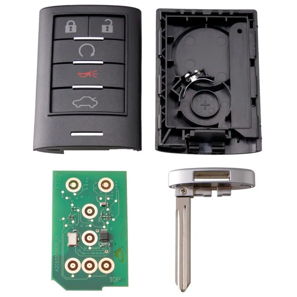 315 МГц 5 кнопок дистанционного бесключевого входа дистанционный ключ-брелок от машины M3N5WY7777A подходит для Cadillac CTS STS