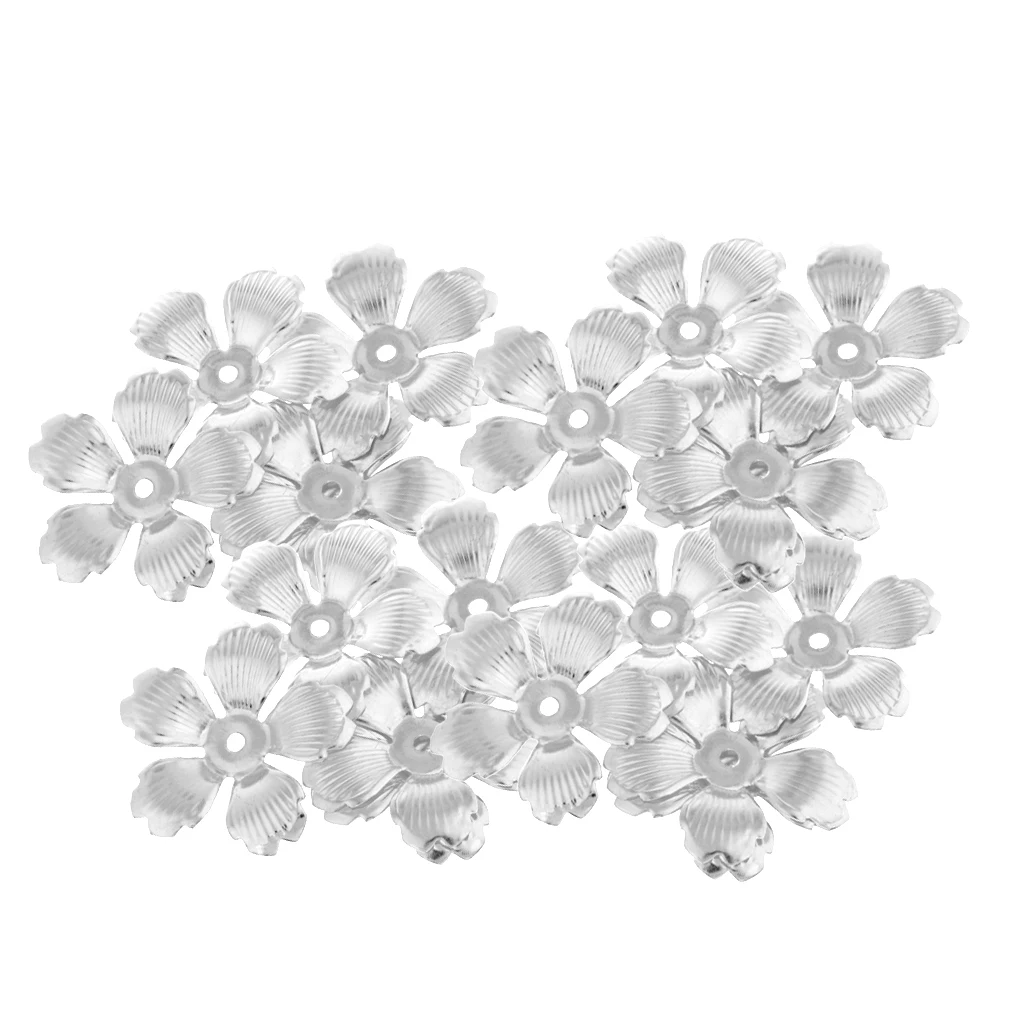 30packs Metal Golden Hollow End Flower Bead Caps 32mm DIY Jewelry Findings