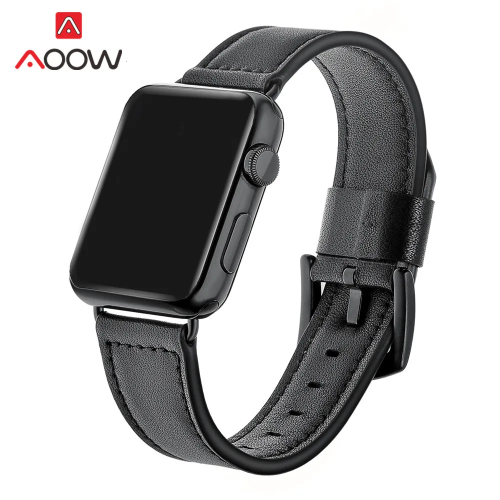 Кожаный ремешок для Apple Watch 38mm 42mm коричневый, черный Для мужчин Для женщин запасной браслет ремешок Ремешок для iwatch 1 2 3 4