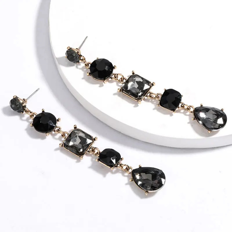Modern Rhinestone Drop Earrings For Women Party
