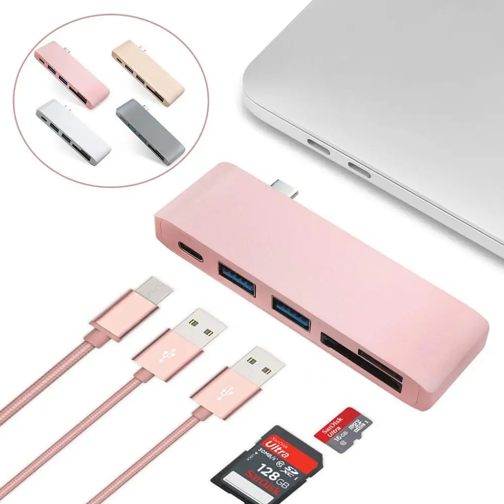 USB C Hub To TF SD Reader Slot Hub 3.0 PD Thunderbolt 3 USB C Hub Adapter for MacBook New Pro Air 12 13 15 16 2020 2019 A2141