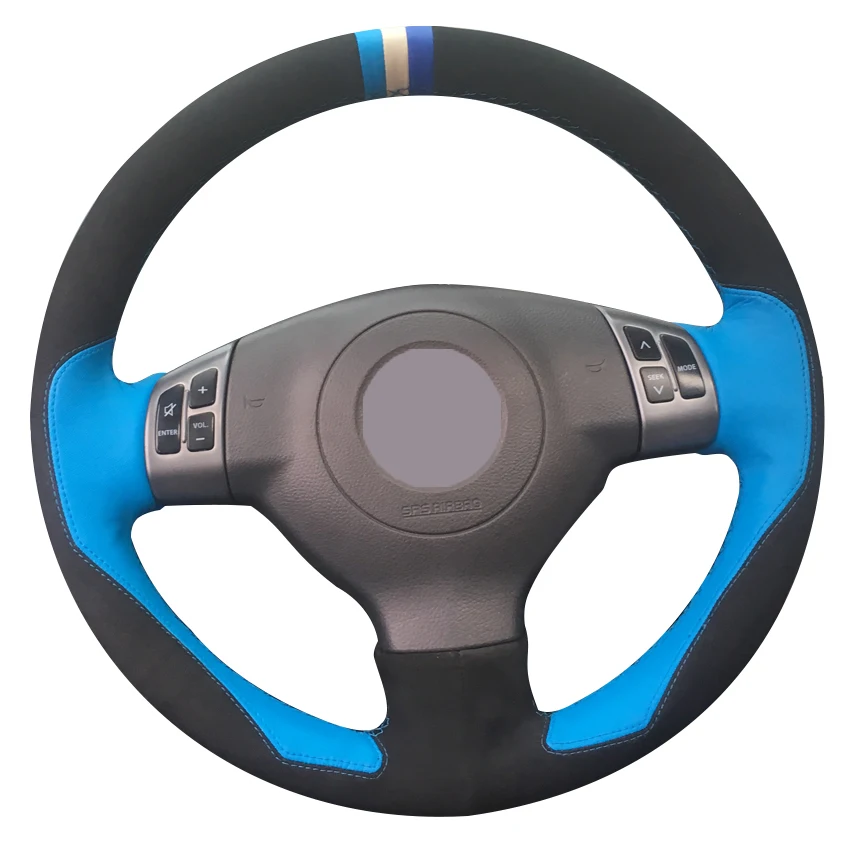 Black Suede Light Blue Leather Beige Marker Car Steering Wheel Cover for Suzuki SX4 Alto Old Swift | Автомобили и мотоциклы