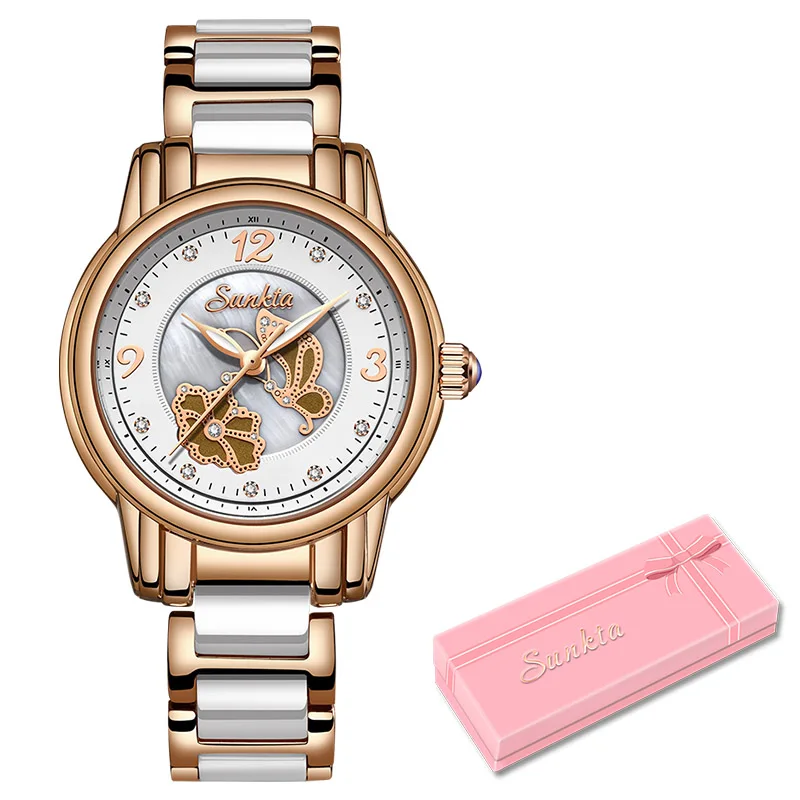 2019SUNKTA листинг розовое золото женские часы кварцевые часы женские топ брендовые роскошные женские часы водонепроницаемые часы для девочек Relogio Femin