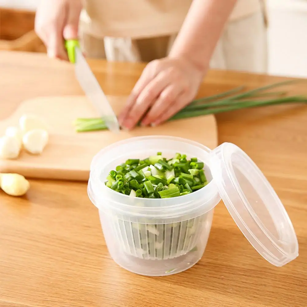 

Home Kitchen Transparent Garlic Onion Fresh-Keeping Box Ginger Slice Garlic Fruit Storage Box Container 2019 New