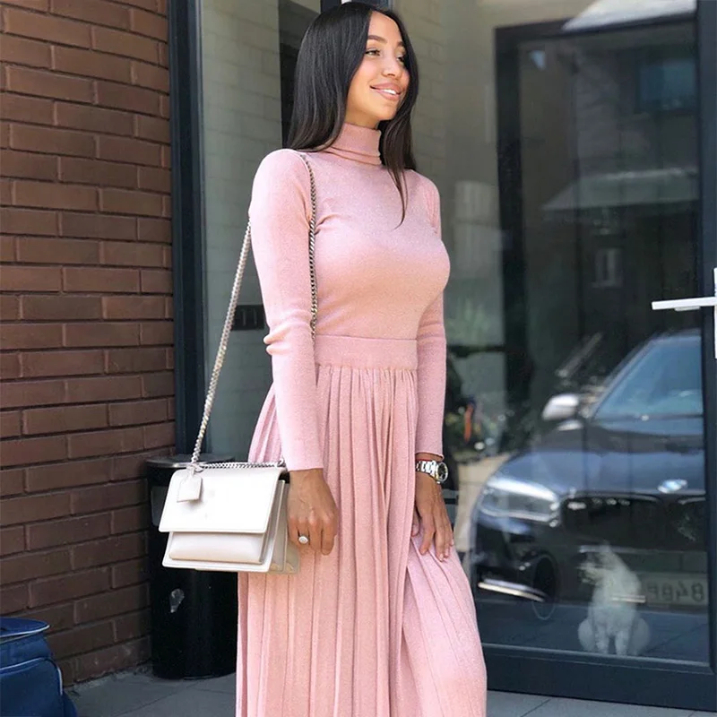 Вязаный костюм женский осеннее зимний блестящее трикотажный костюм с ...