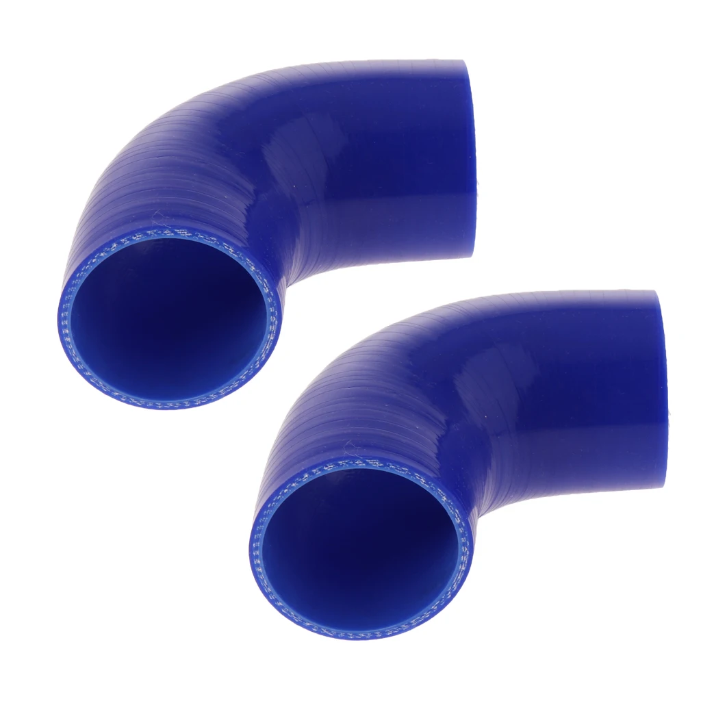3 Inch Silicone 90 Degree Elbow Pipe Intercooler Hose Coupler -Blue, 2x
