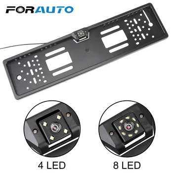 

LEEPEE Car Rear View Camera 4/8 LED Parking Assistance Sensor Kit European License Plate Frame Universal Auto Accessories