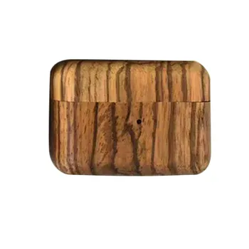 

For AirPods Pro Hard Case Protective Cover Headphone Charging Case Shockproof Ring Holder for AirPods Solid Wood Shockproof Case