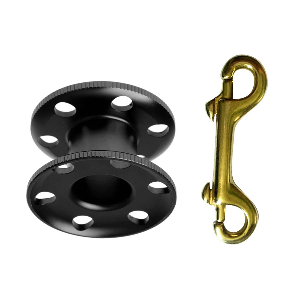 Черный алюминиевый сплав подводный дайвинг Finger Reel& Bolt Snap
