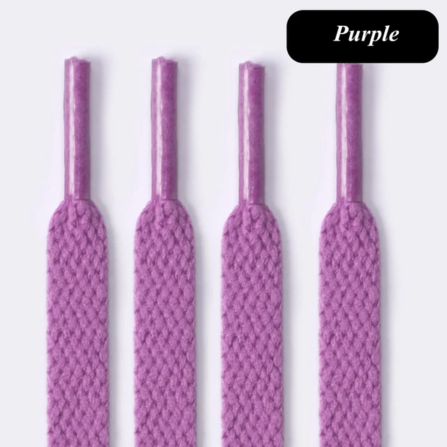1Pair Flat Shoelaces for Sneakers 36colors Fabric Shoe laces White Black Shoe lace Boot Laces for Shoes Classic Soft Shoestrings Purple