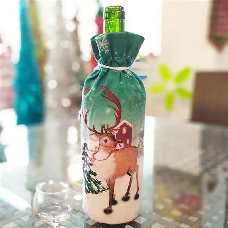 3 шт Рождественская винная бутылка крышка пылезащитный чехол Санта Снеговик Олень держатель шампанского бутылки рукав Рождество украшение стола