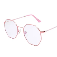 Новые компьютерные очки оправа для очков в стиле ретро металлические многоугольные плоские зеркальные унисекс синие легкие блокирующие очки повседневные солнечные очки