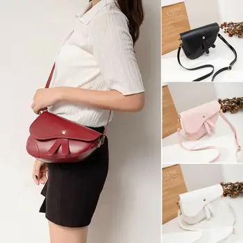 

Solid Crossbody Bags For Women Leather Saddle Bags Fashion Female Shoulder Bag Pack Portable Handbag Tote Ladies Messenger Bag