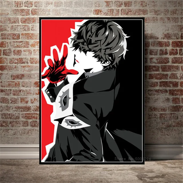 Persona 5 poster de vídeo game anime dos desenhos animados criança pintura  cópias da arte da