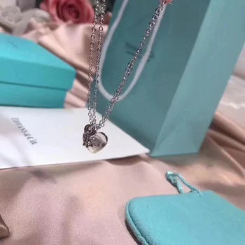

1: 1 sterling silver 925 classic silver heart pendant ladies bracelet jewelry holiday gift