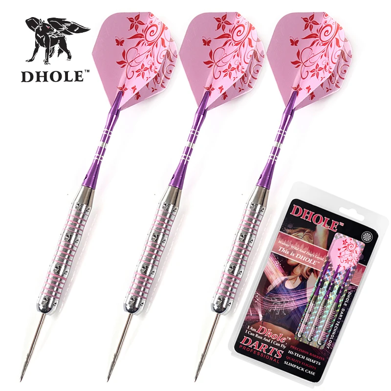 New CUESOUL 3pcs 23g 15.5cm Professional Steel Tip Darts With Needle Alloy Alu Dart Shaft Pink PET Flight|dart pink|darts sporttip remover |