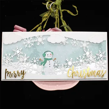 

Slimline Snowflake Borders Metal Cutting Dies Stencils for DIY Scrapbooking Decorative Embossing DIY Paper Card