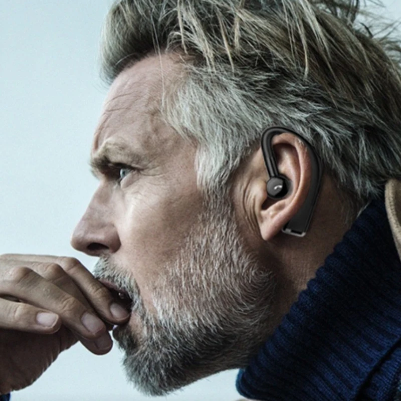 Wireless Bluetooth Earphones Stereo Headset Single Handsfree with Microphone Business Bluetooth Headphones