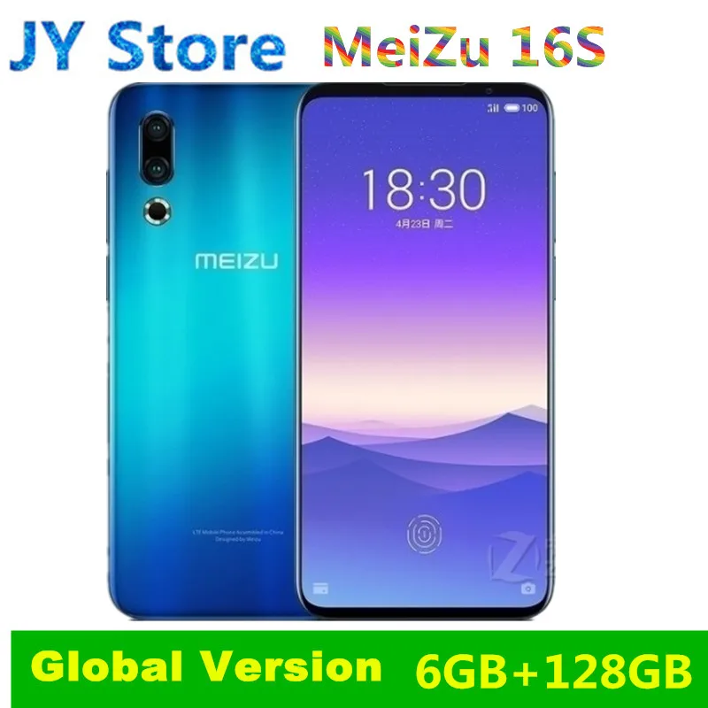 

Original global Meizu 16s 4G LTE 6GB 128GB Snapdragon 855 Octa Core 6.2" 2232x1080p 48mp 20mp Dual Rear Camera Fast Charger NFC