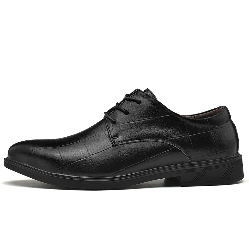 Мужские туфли-оксфорды; модельные туфли ручной работы из яловичного спилка; классические мужские деловые официальные туфли; Мужская обувь; большие размеры 37-47 - Цвет: Black