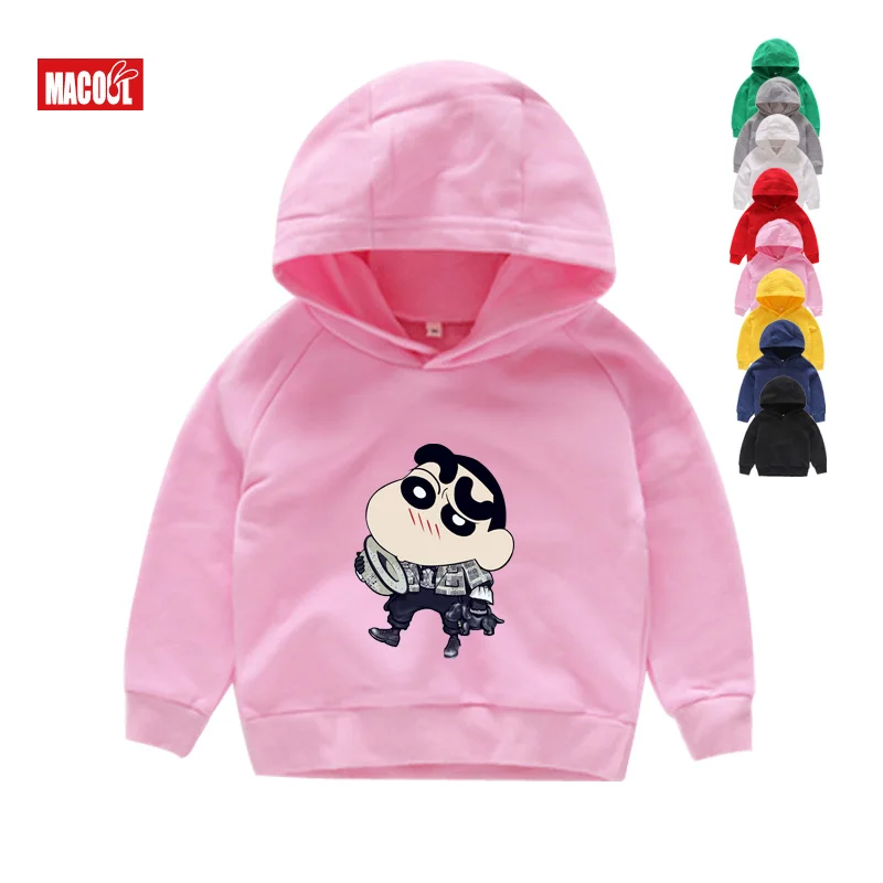 Толстовки с героями мультфильмов «Crayon Shin-chan»; детские толстовки с капюшоном в стиле аниме; толстовки с длинными рукавами для мальчиков и девочек; футболки «Shinnosuke Nohara»