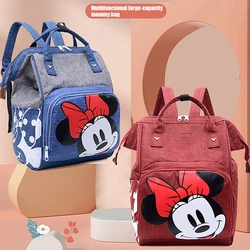 Disney Bolsa de maternidad para mamá, mochila impermeable para pañales de Mickey Mouse, bolsa de almacenamiento de gran capacidad para cochecito de bebé, bolsa de viaje de moda