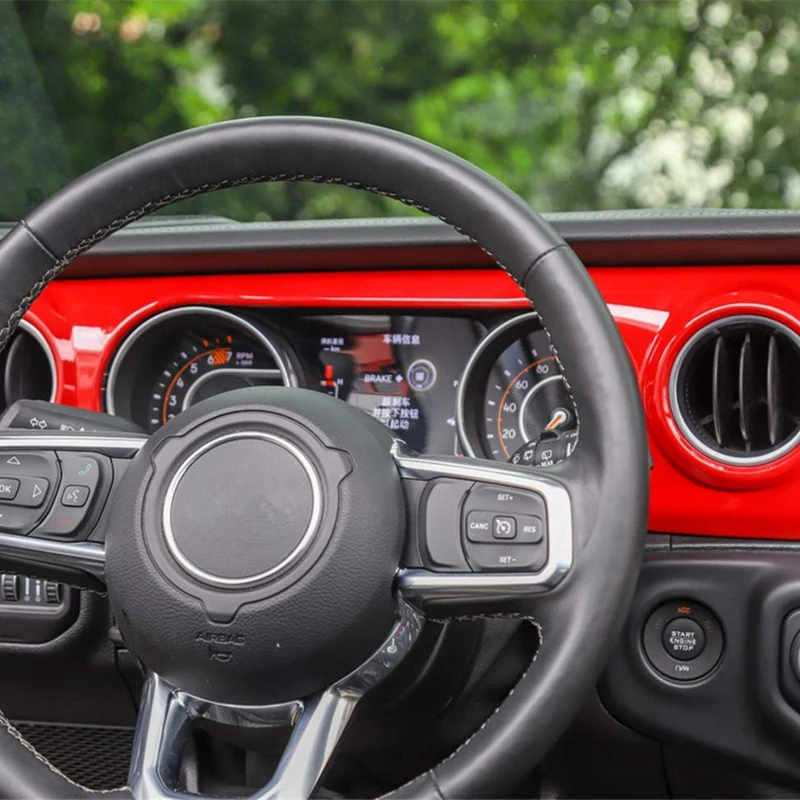 Автомобильный Центр консолей Декоративные наклейки для Jeep Wrangler JL крышка консоли приборной панели накладка наклейки автомобильные аксессуары(красный