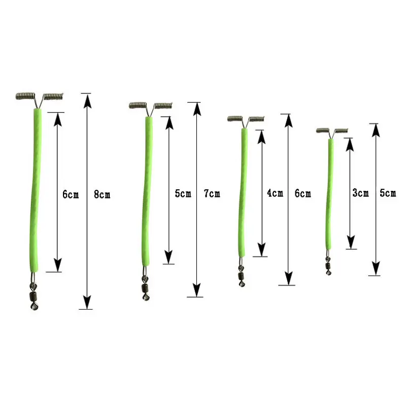 50pcs Darkness Glow Wire Arms with Swivel Beads Saltwater Fishing Rig Branches Dropper Terminal Tackle 5cm 6cm 7cm 8cm 9cm 10cm